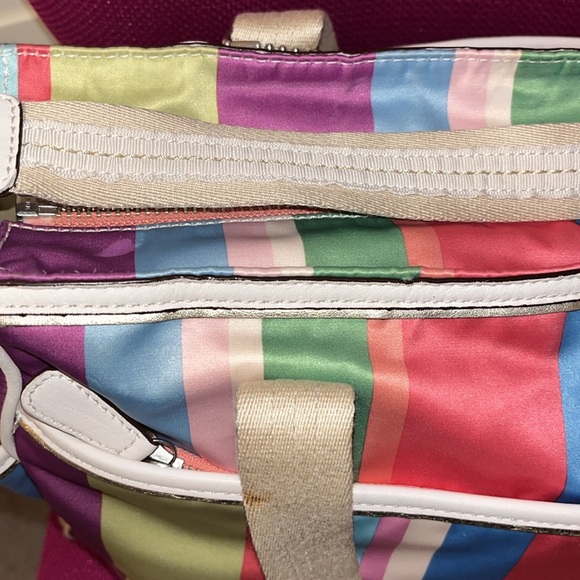 Coach diaper bag in multi-colored stripes, VGUC - Picture 3 of 13